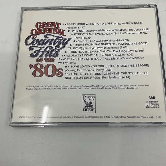 Reader's Digest Great Original Country Hits of the 80's CD - Picture 2 of 2